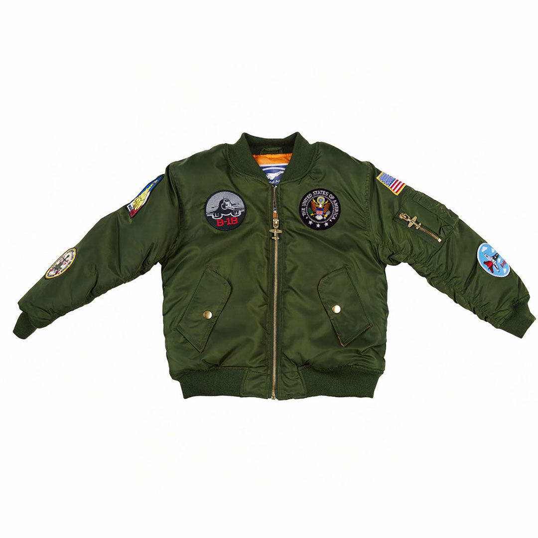 Kids' Olive Green MA-1 Bomber Jacket | Cockpit USA