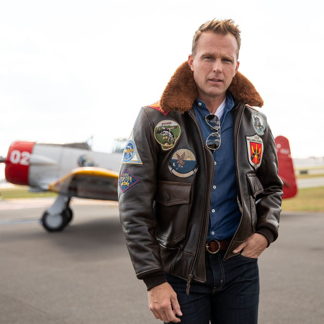 Top Gun G-1 Leather Jacket Brown Cockpit USA