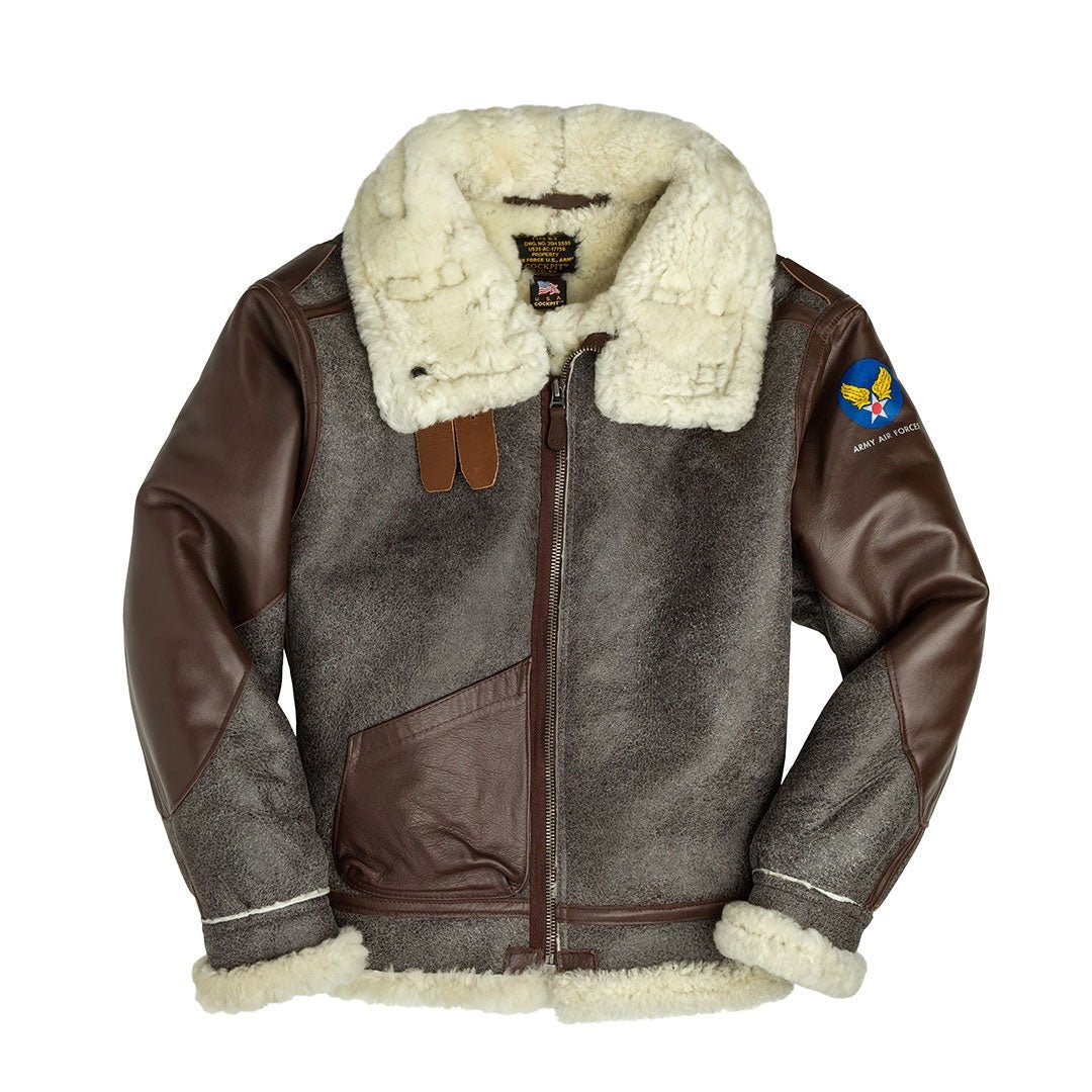 100 Mission B-3 Shearling Bomber Jacket - Vintage Style