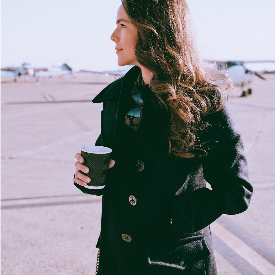 Navy Pea Coat Womens Wool Mix Short Pea Coat, Navy, Schott La Redoute