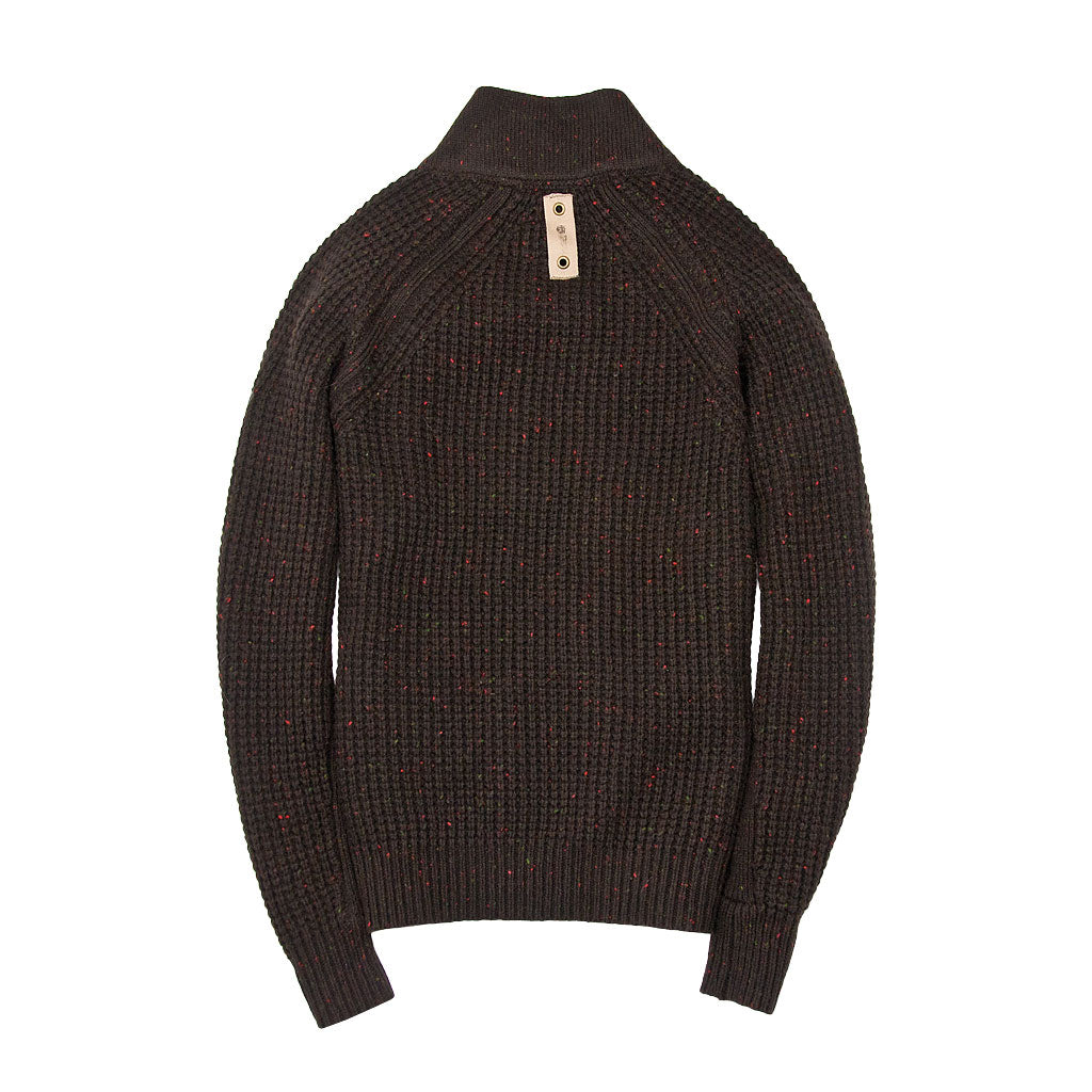 Centennial Waffle Knit Sweater in Brown Back