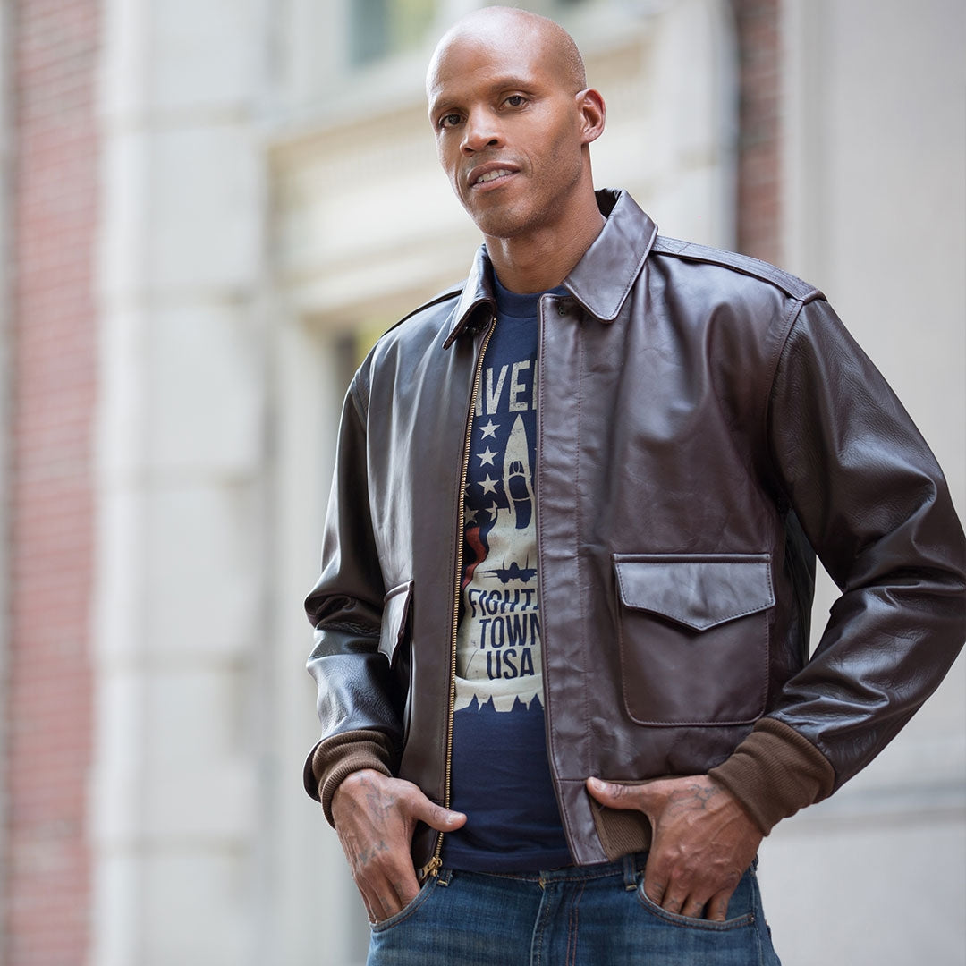 Pearl Harbour Eastman Leather Jackets A2 Leather Bomber Jacket Us