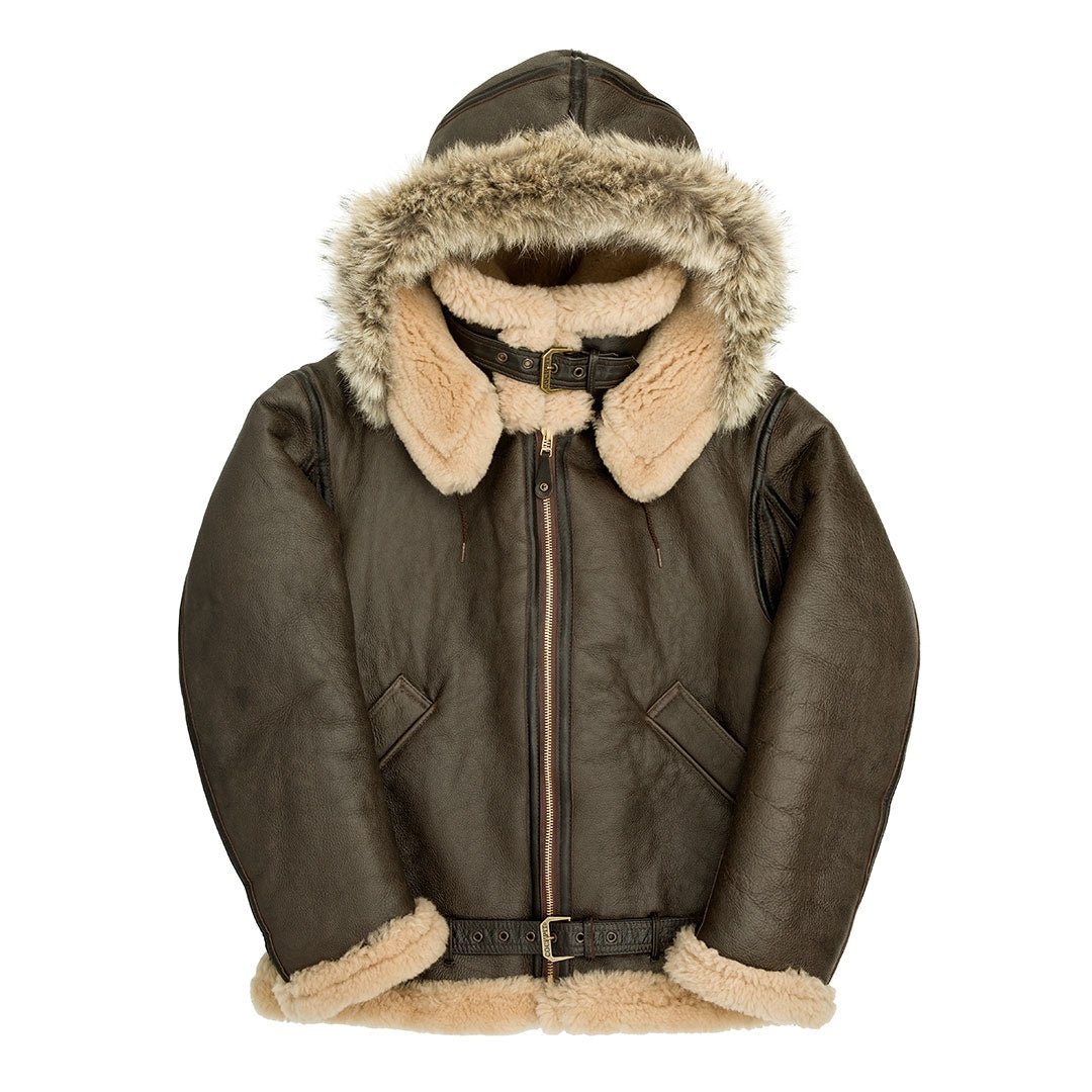 Dunkirk RAF Shearling Hooded Bomber Jacket - Leather