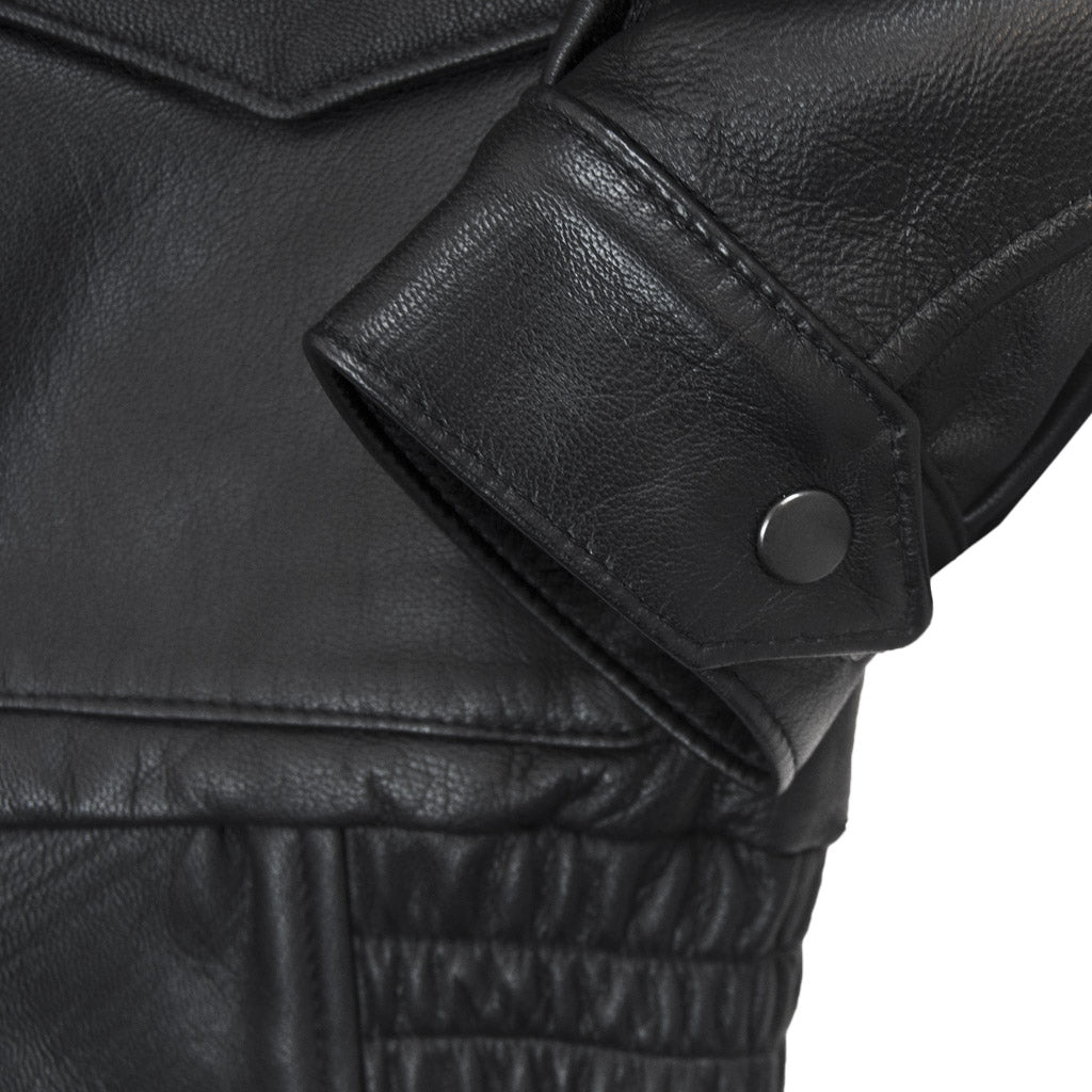 Flight Rider Leather Jacket cuff detail