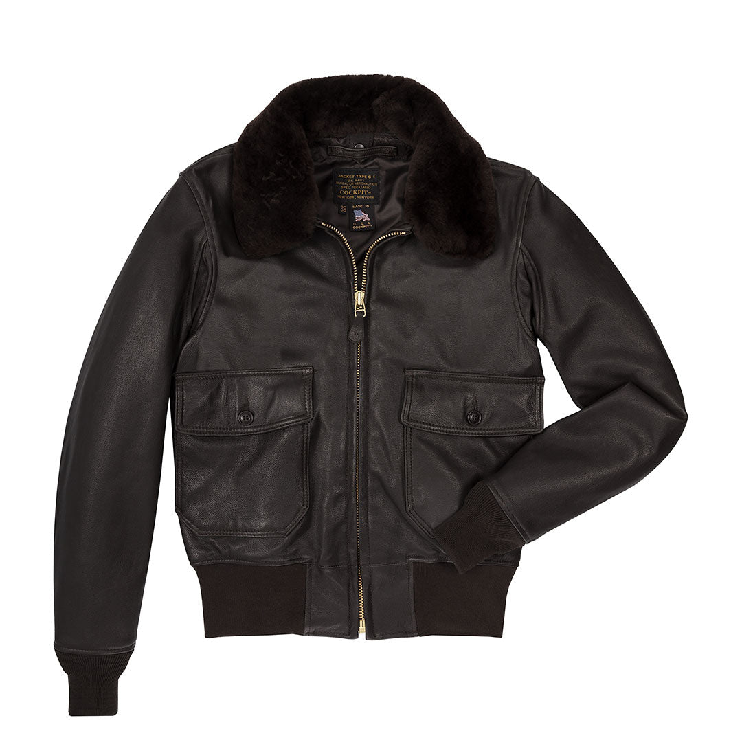 Flight Jacket with Removable Fur Collar | Cockpit USA