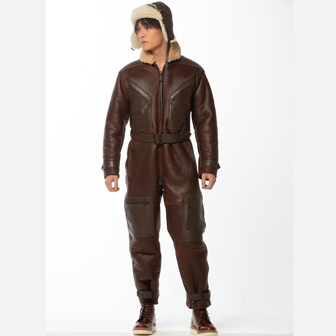 Sheepskin Leather Flight Suit - Authentic-Style | Cockpit USA