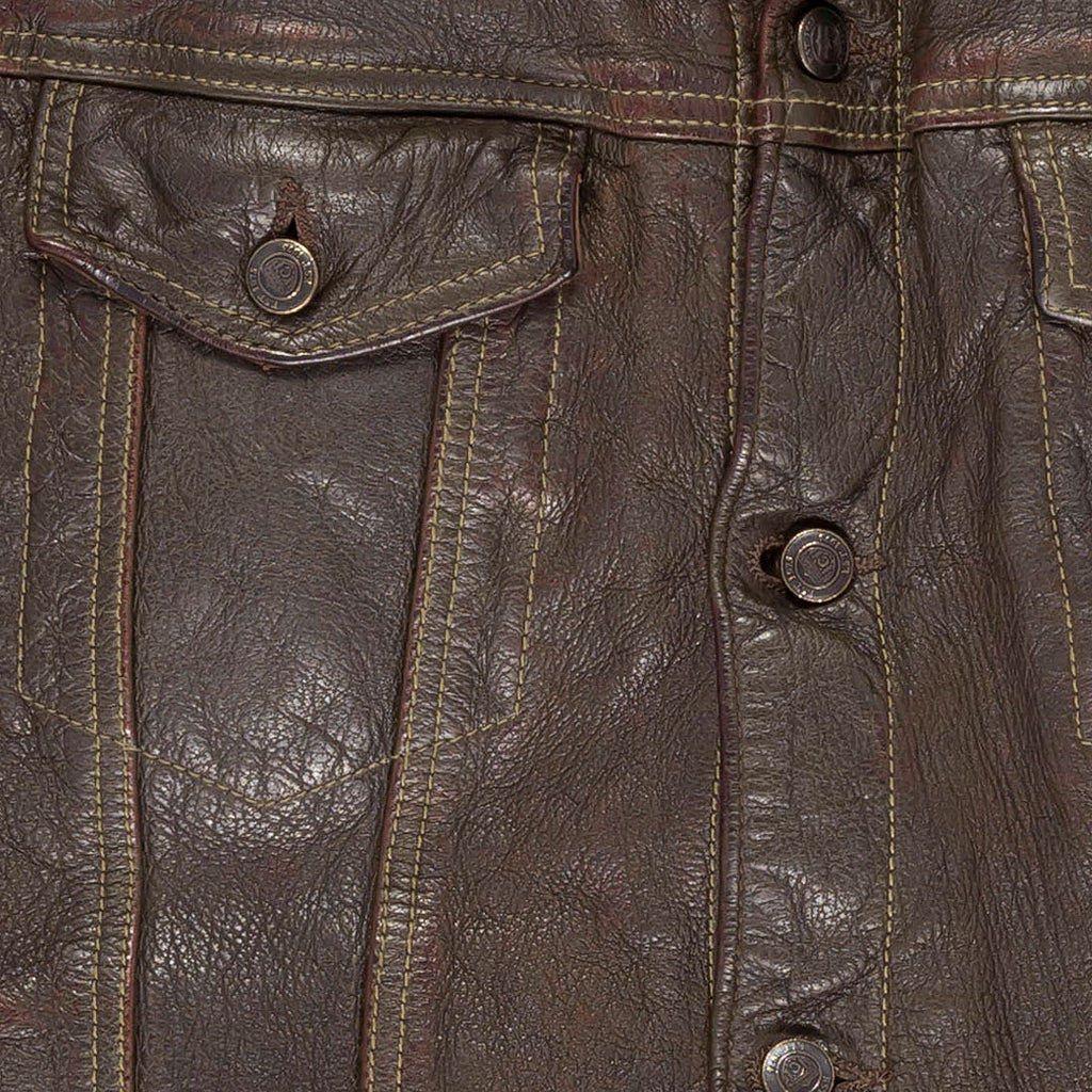 Stonewashed Leather Jean Jacket
