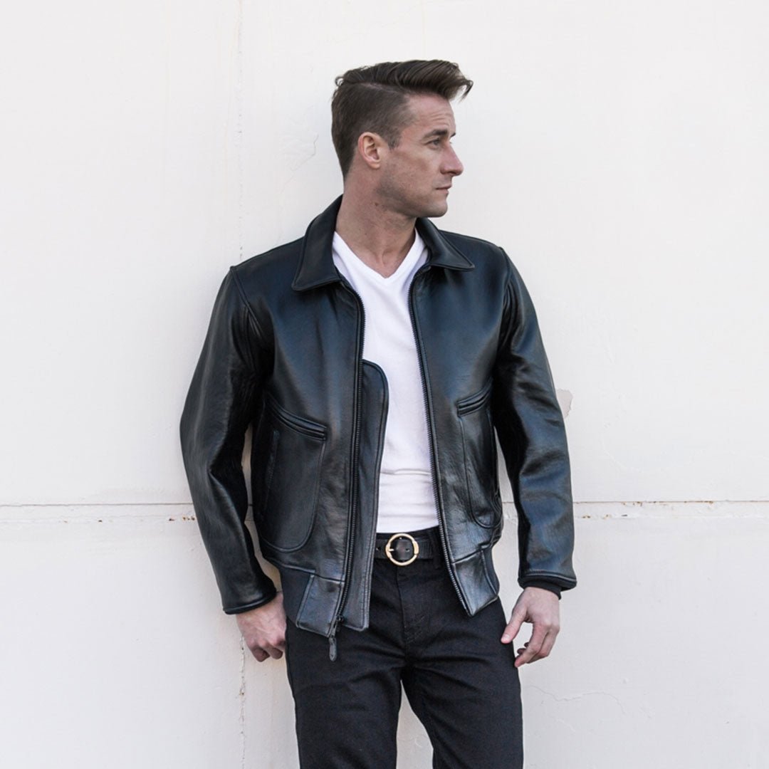 Vintage Mod Raiders Leather Bomber Jacket | Cockpit USA