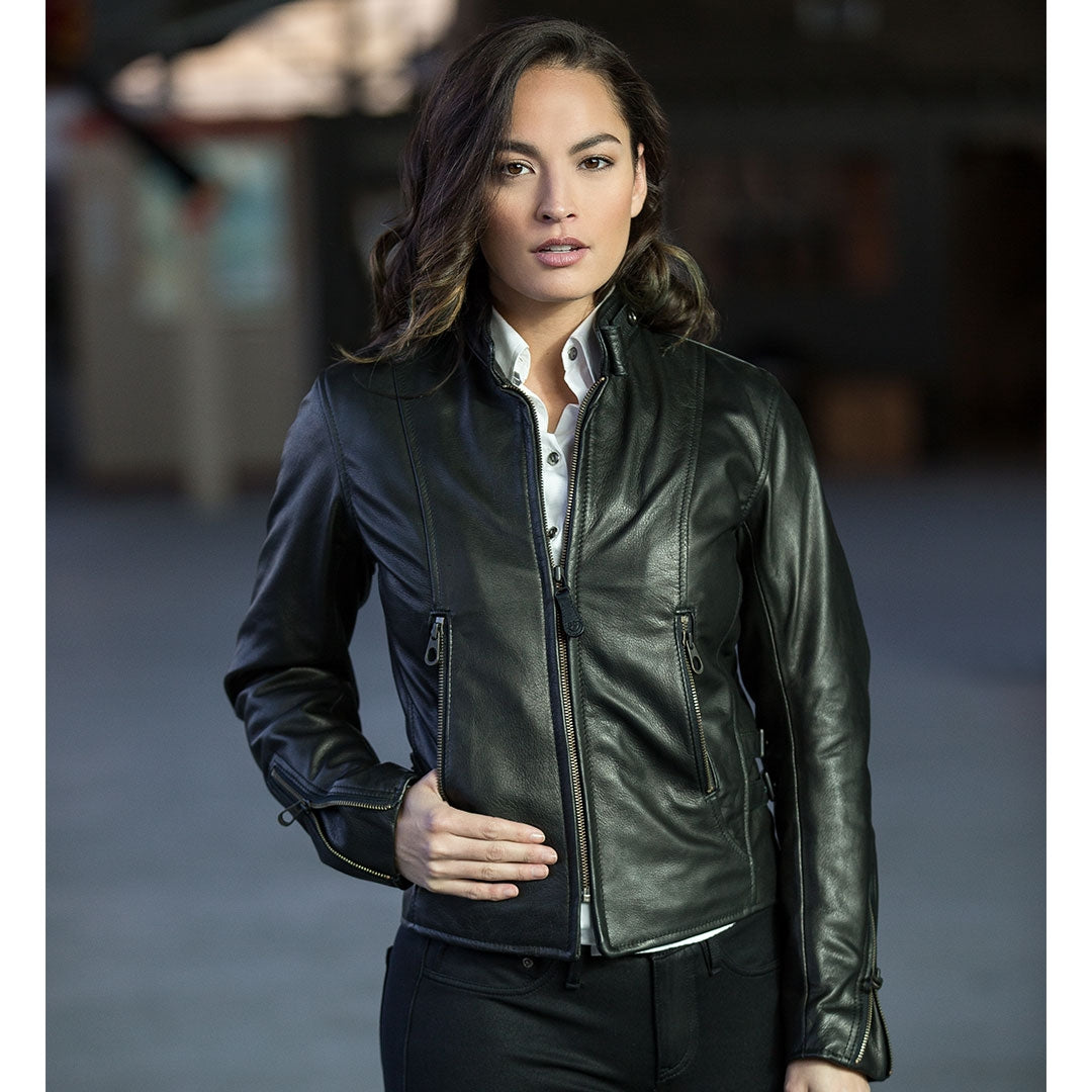 Cafe Racer Motorcycle Jacket Women's Black Motorcycle Jacket