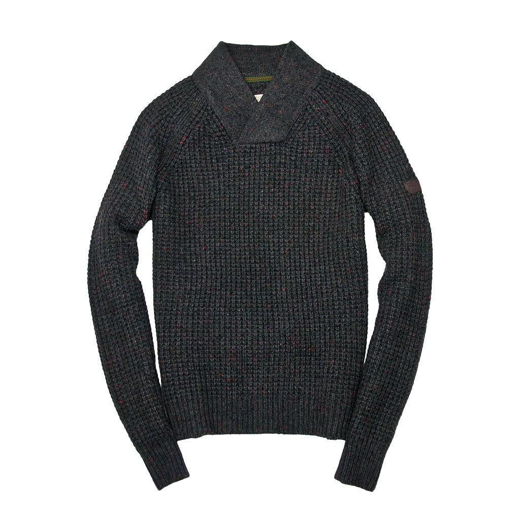 Centennial Waffle Knit Sweater in Charcoal