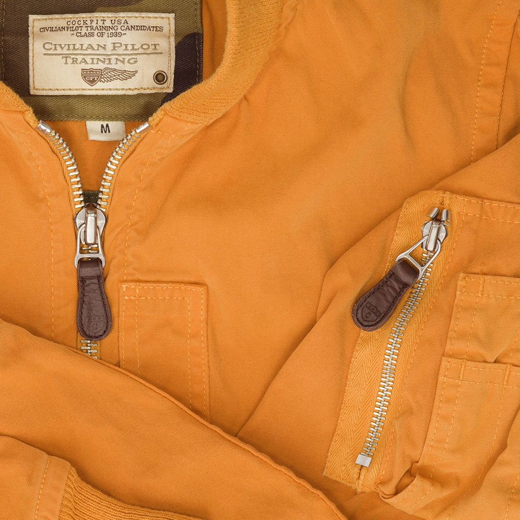 Women's Cotton MA-1 Bomber Jacket-Burnt Orange