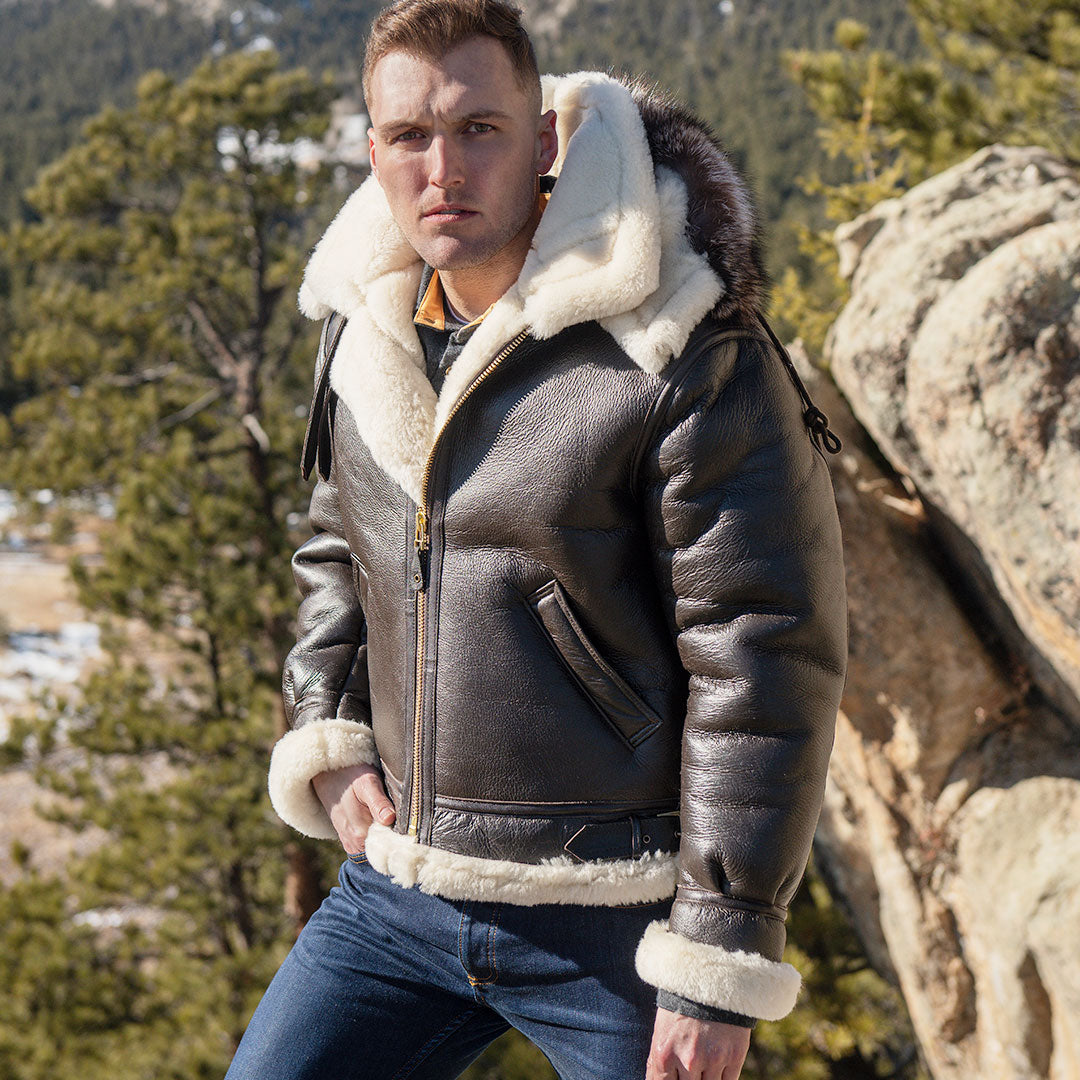 Cockpit Usas B 3 Hooded Sheepskin Bomber Jacket 