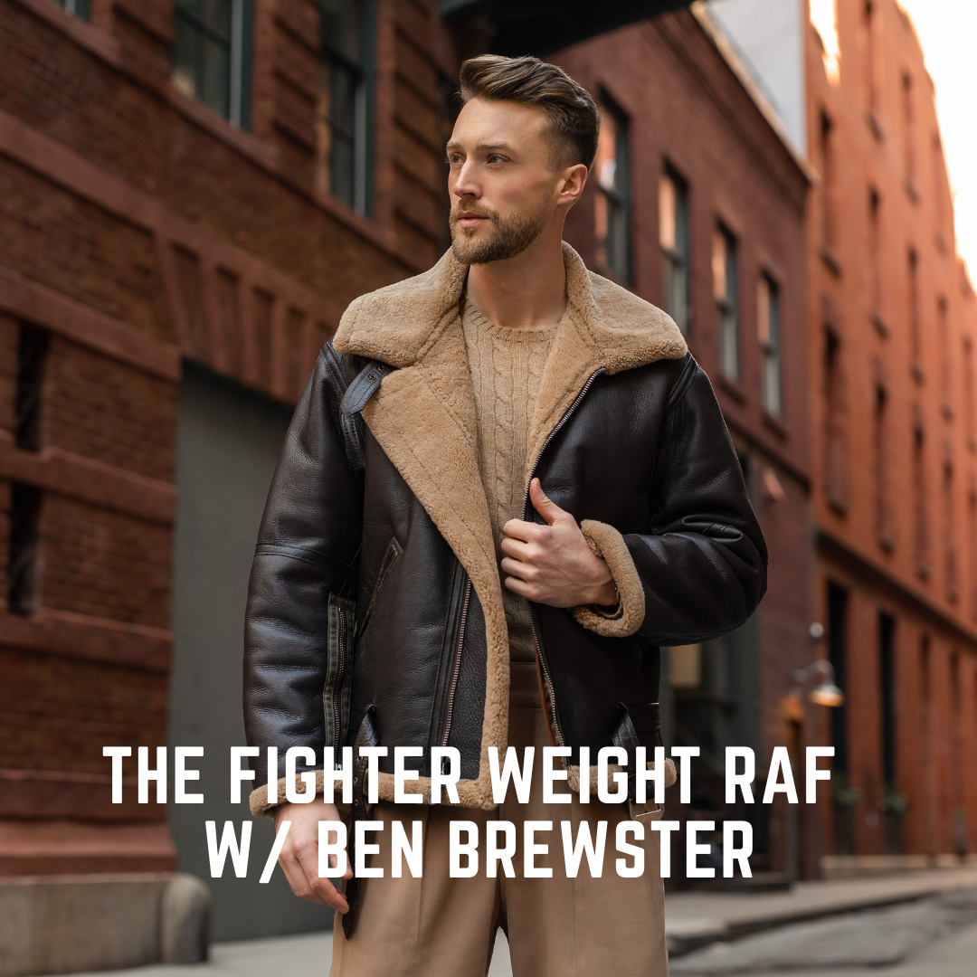 The updated RAF Fighter Weight Sheepskin Bomber Jacket