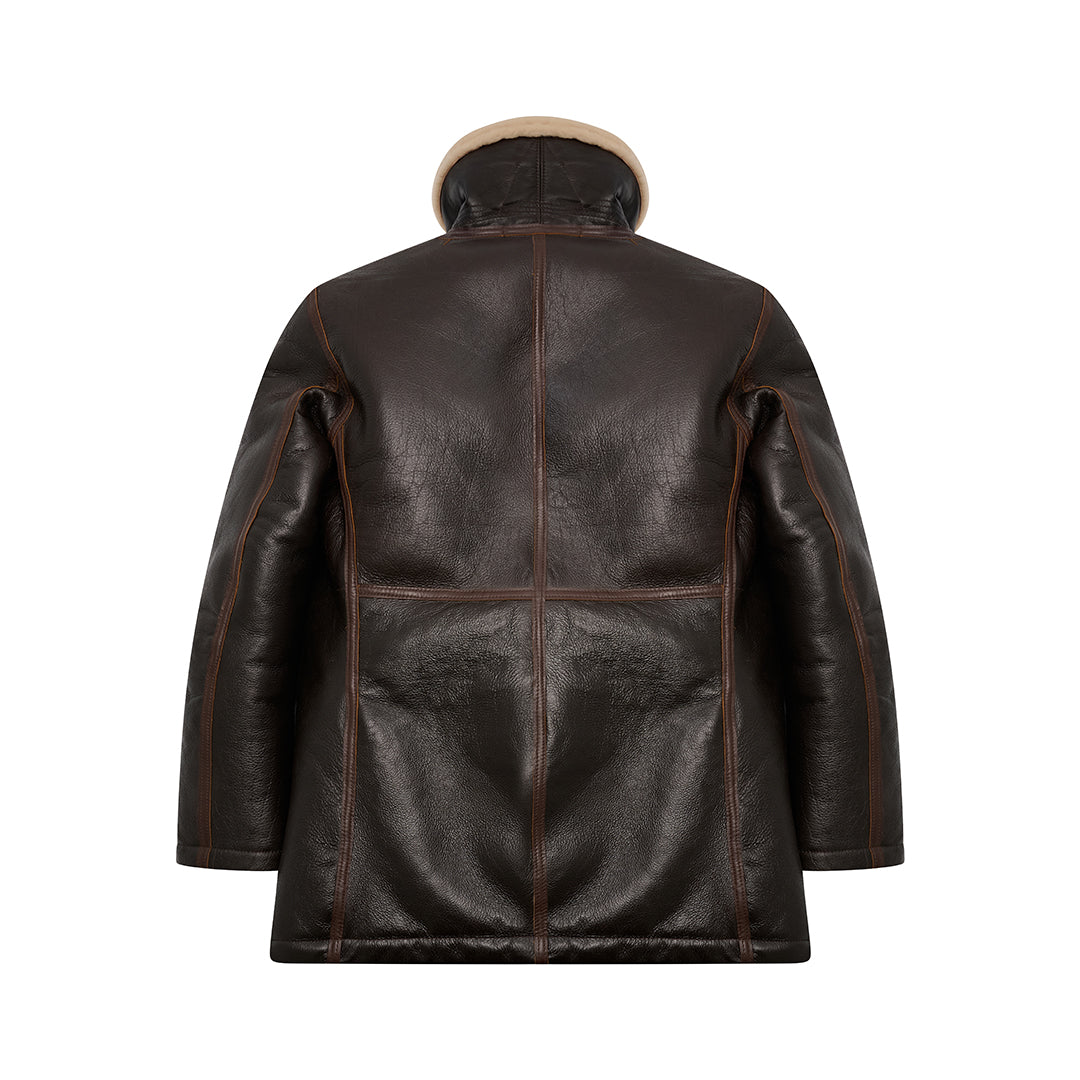 Men's Naval-Style Shearling Peacoat | Men's Luxury Peacoat