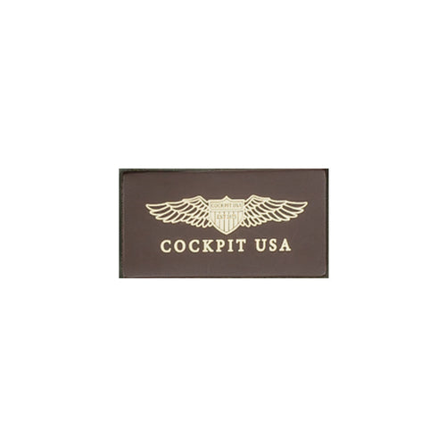 Cockpit USA Leather Name Tag Patch for Flight Jacket - Black or Brown