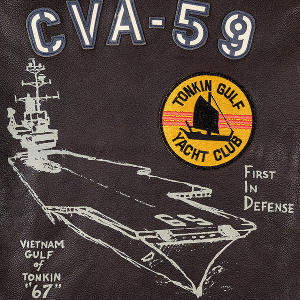 USS Forrestal Carrier 조종사의 베트남 비행 재킷 Z21E002I