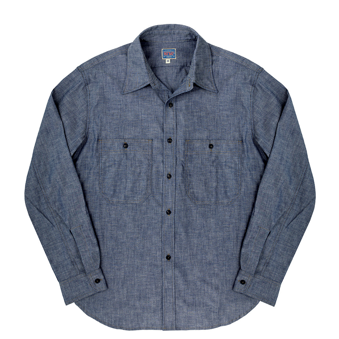 Blue Cotton Chambray Work Shirt (Made in USA) – Cockpit USA