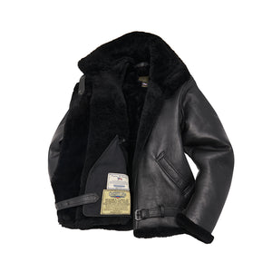 R.A.F Sheepskin Bomber Jacket in Black Z2109B