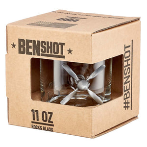 BENSHOT 11oz Propeller Rocks Whiskey Glass Z99F137 - Cockpit USA Accessories