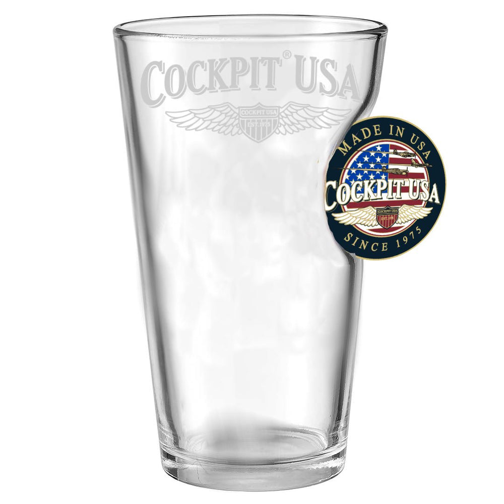 Benshot 50th Anniversary Cockpit USA Challenge Coin Pint Glass Z99G107 - Cockpit USA Accessories
