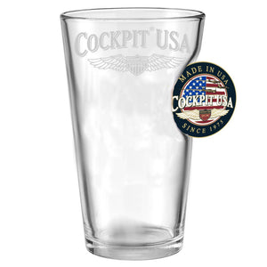 Benshot 50th Anniversary Cockpit USA Challenge Coin Pint Glass Z99G107 - Cockpit USA Accessories