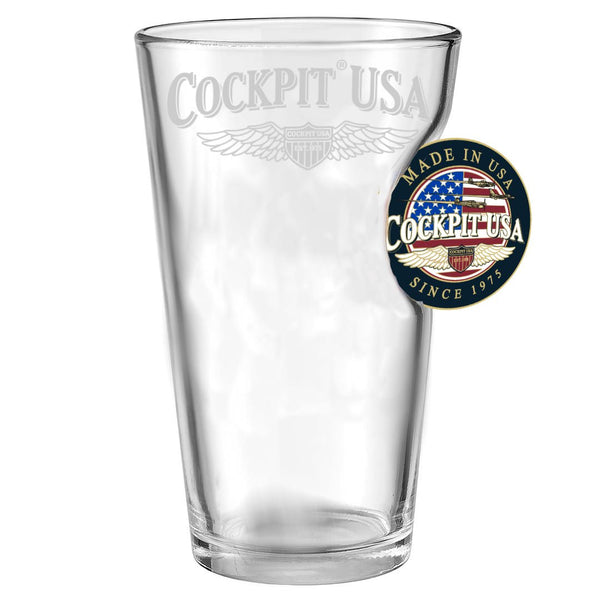 Benshot 50th Anniversary Cockpit USA Challenge Coin Pint Glass Z99G107 - Cockpit USA Accessories