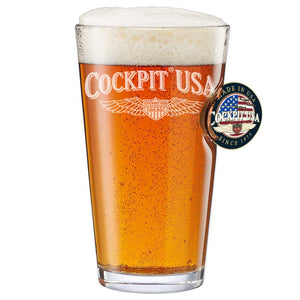 Benshot 50th Anniversary Cockpit USA Challenge Coin Pint Glass Z99G107 - Cockpit USA Accessories