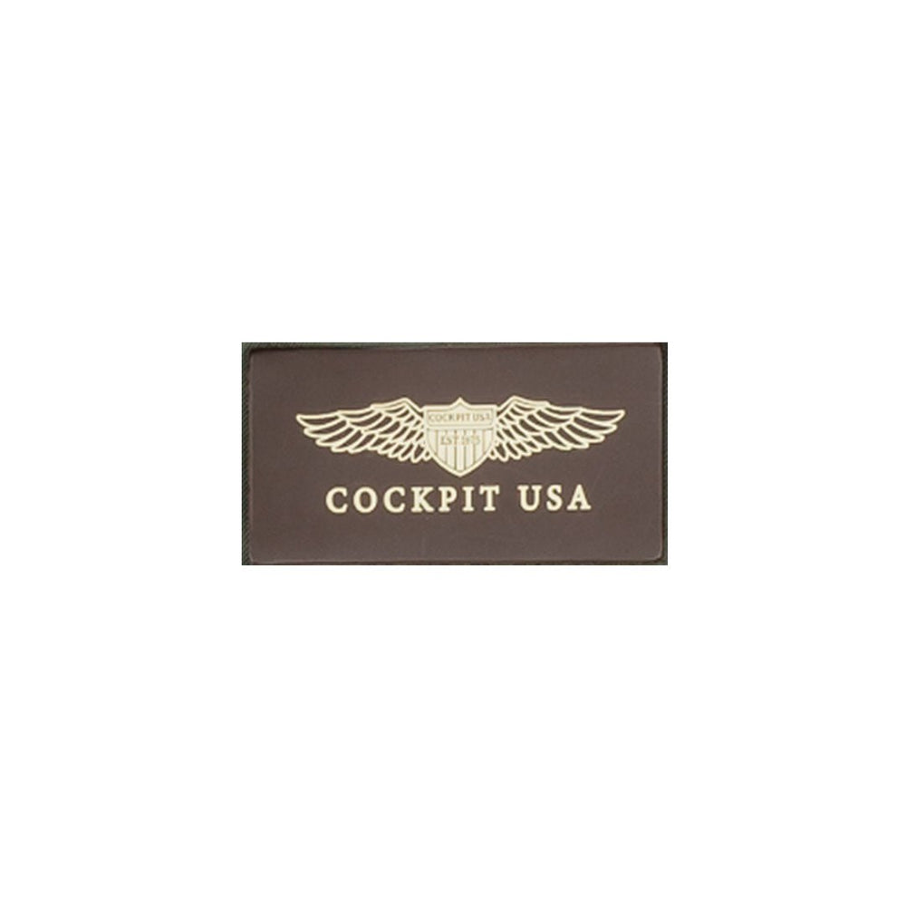 Cockpit USA Leather Name Tag Patch for Flight Jacket - Black or Brown - Cockpit USA Accessories