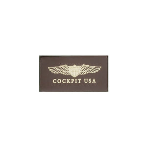 Cockpit USA Leather Name Tag Patch for Flight Jacket - Black or Brown - Cockpit USA Accessories