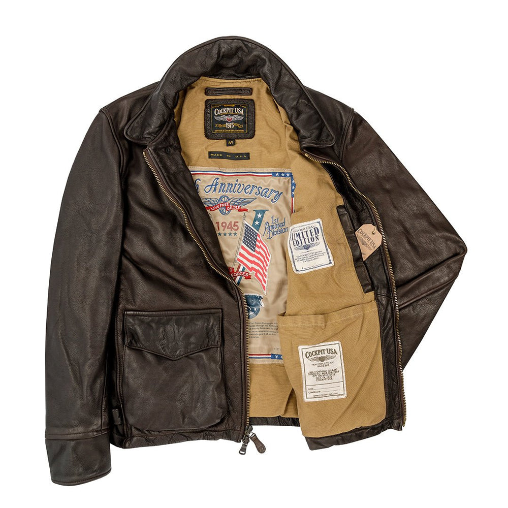 Division Commander’s Leather Tanker Jacket Z21U020 - Cockpit USA Men
