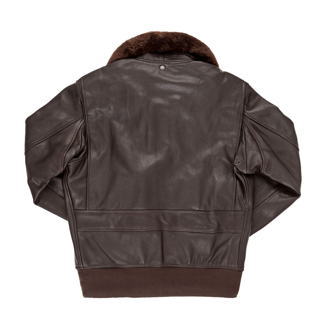Brown Leather G-1 Flight Jacket with Removable Collar (Long) Brown Leather G-1 Flight Jacket with Removable Collar (Long)