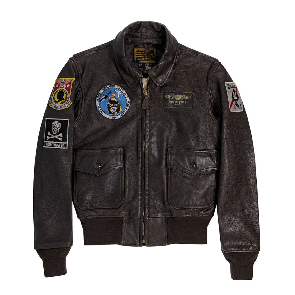 Hand-Painted USS Forrestal Carrier Pilot's Vietnam Flight Jacket Z21E002IHP - Cockpit USA Men