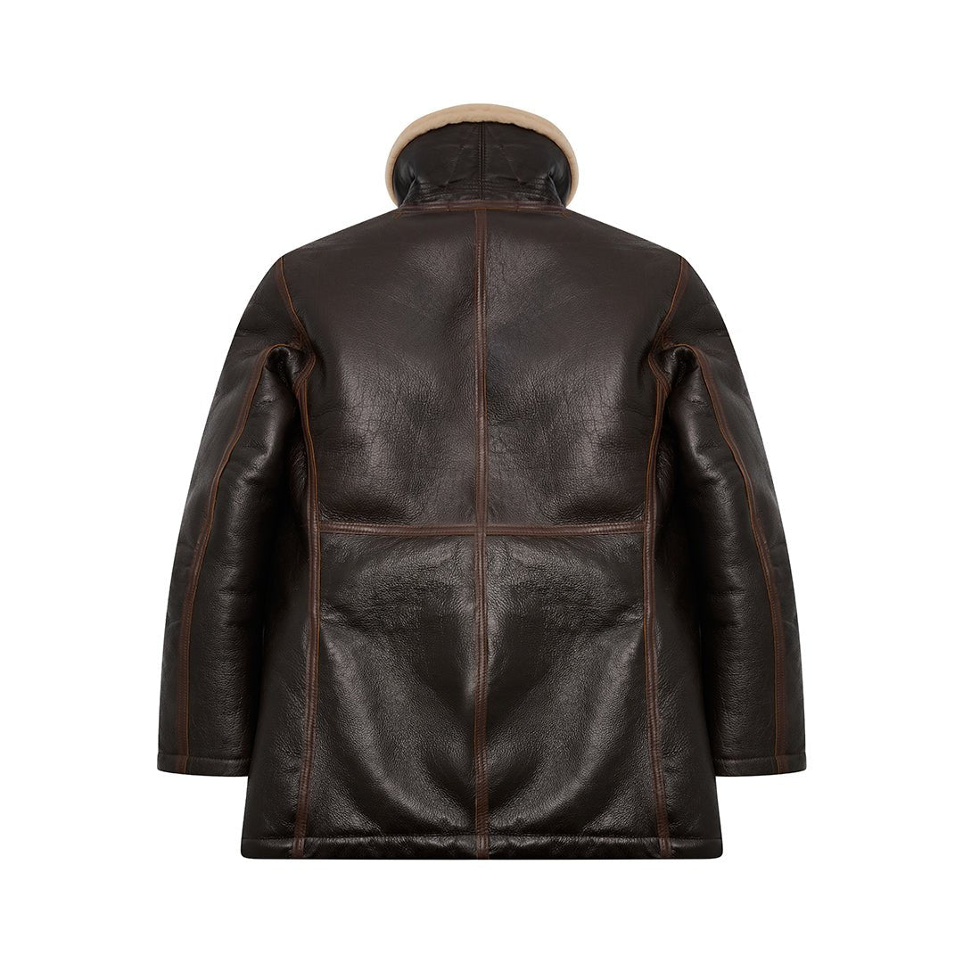 Men's Naval-Style Shearling Peacoat | Men's Luxury Peacoat