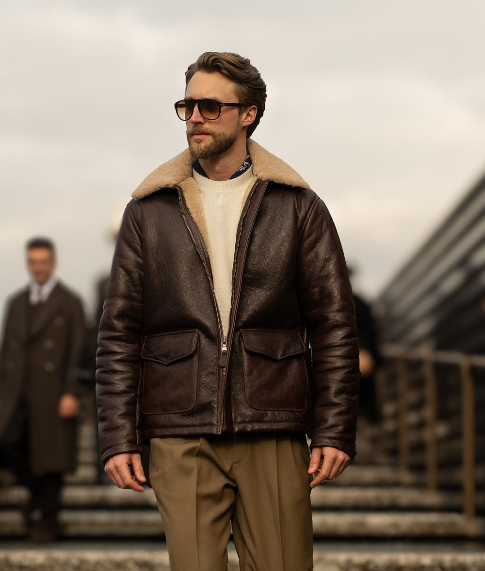 Sheepskin "Oil Rigger"© Jacket Z21F009 - Cockpit USA Apparel & Accessories