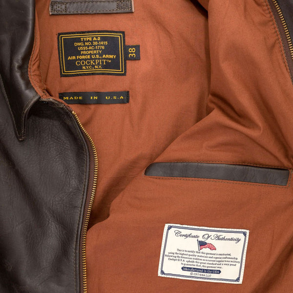 40th Anniversary A-2 Flight Jacket LONG/TALL Z21W009L - Cockpit USA