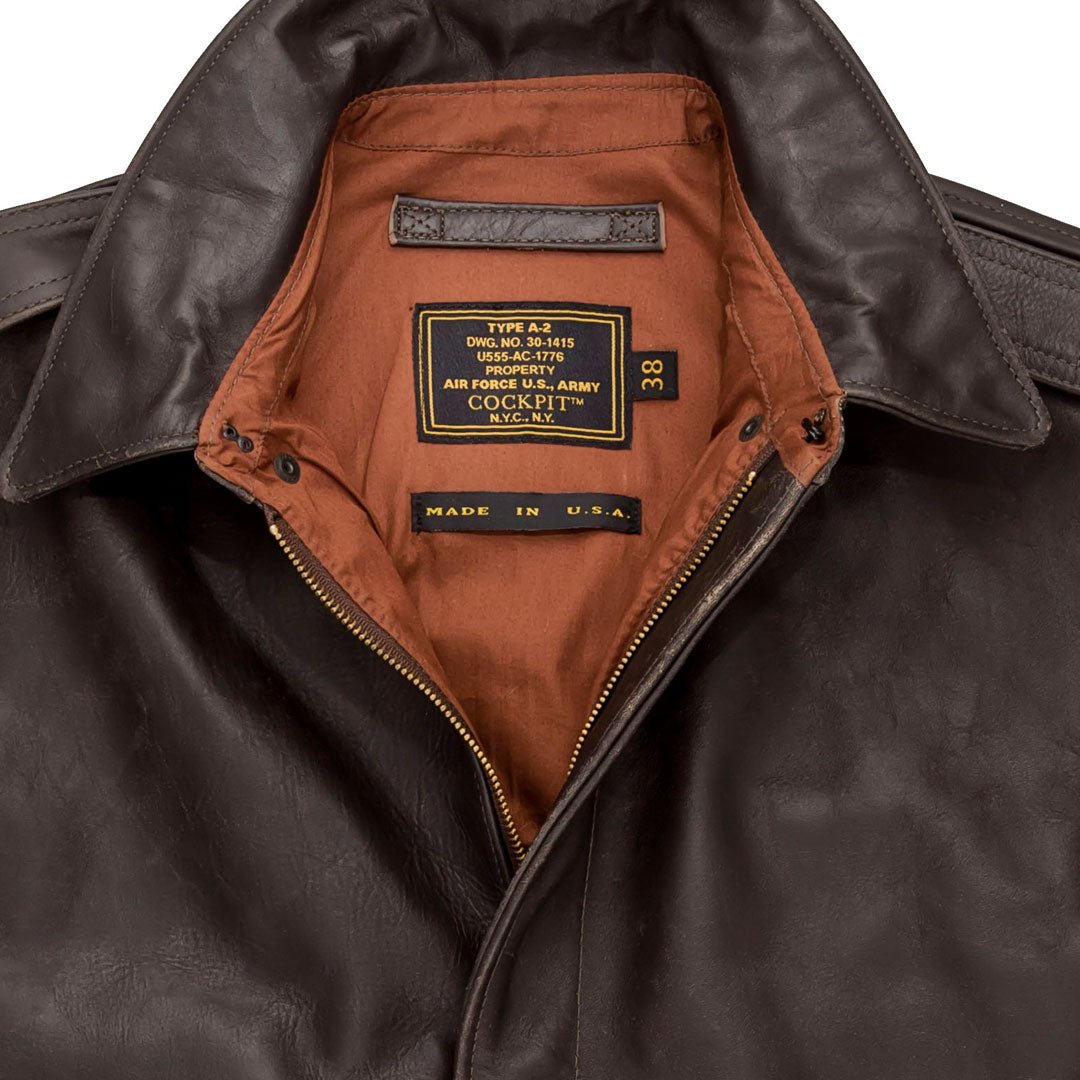A2 Horsehide Leather Jacket | Brown Leather Bomber Jacket