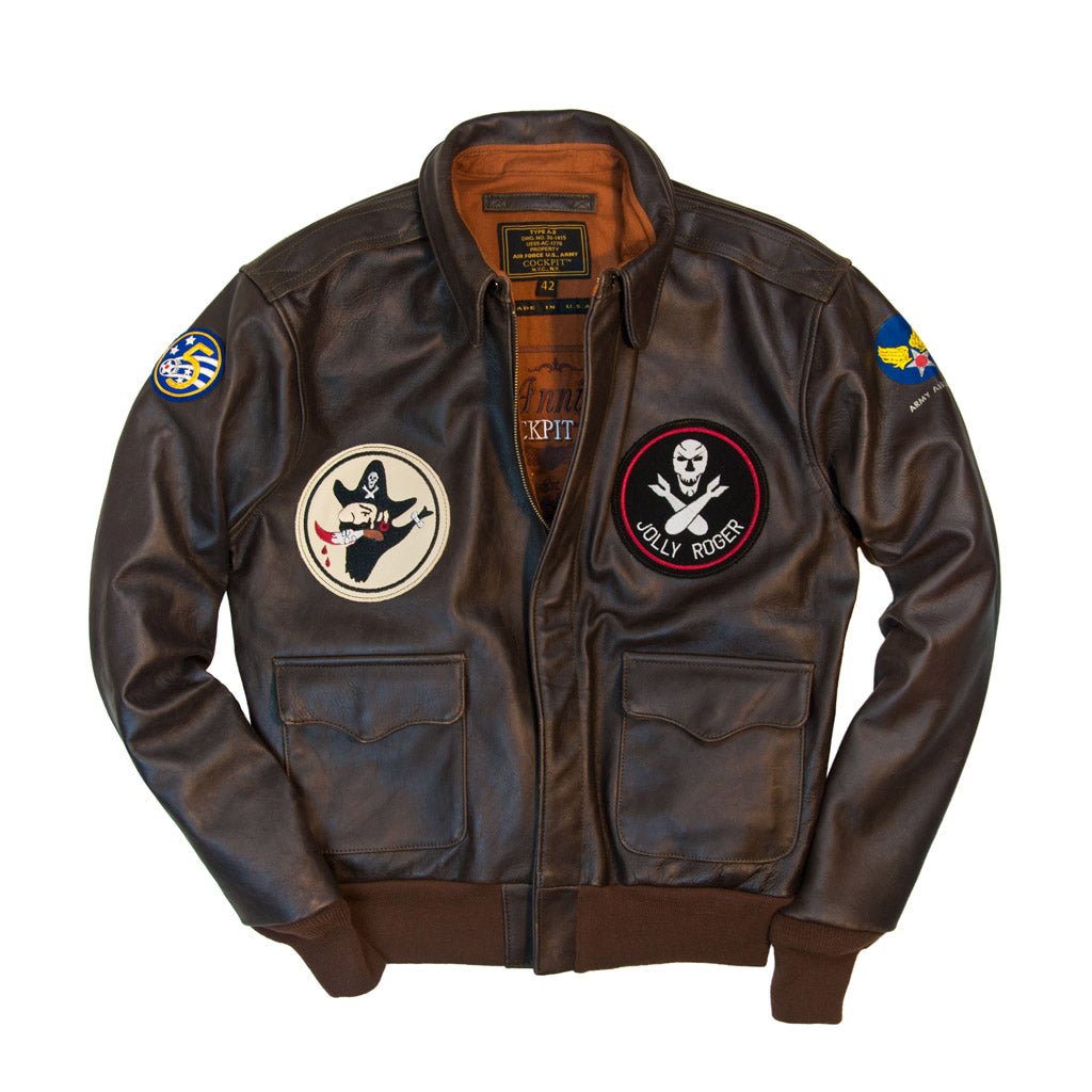 Brown, Military-Style Pinup Jacket: 
