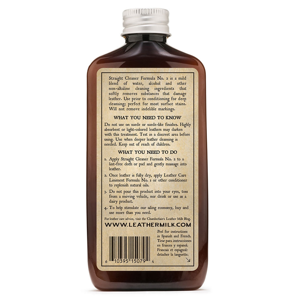 Leather Milk® Straight Cleaner No.2 6oz w pad