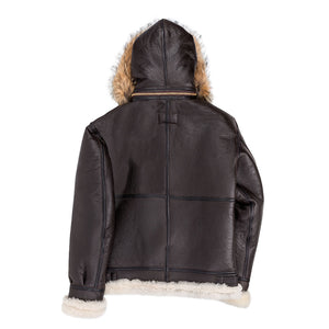 B-3 Hooded Sheepskin Bomber Jacket Z203615