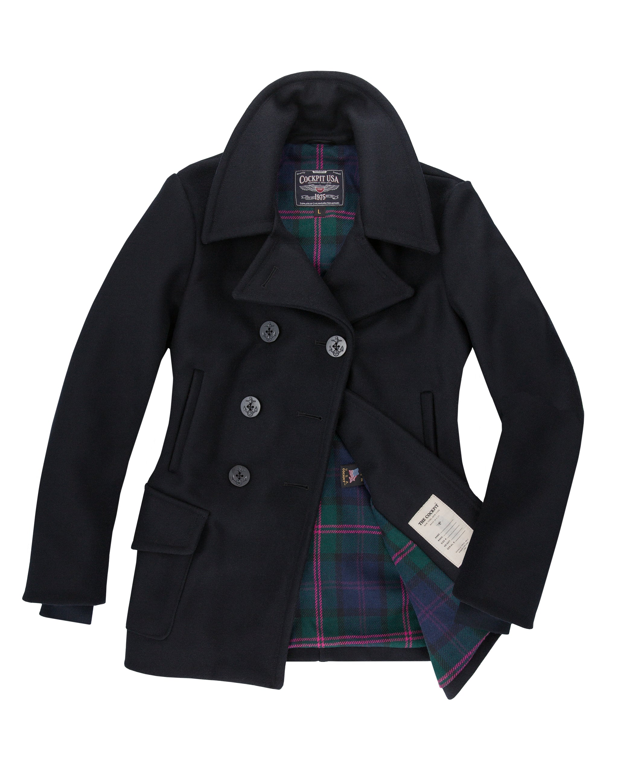 Ladies Navy Blue Peacoat Wool Peacoat for Women Cockpit USA