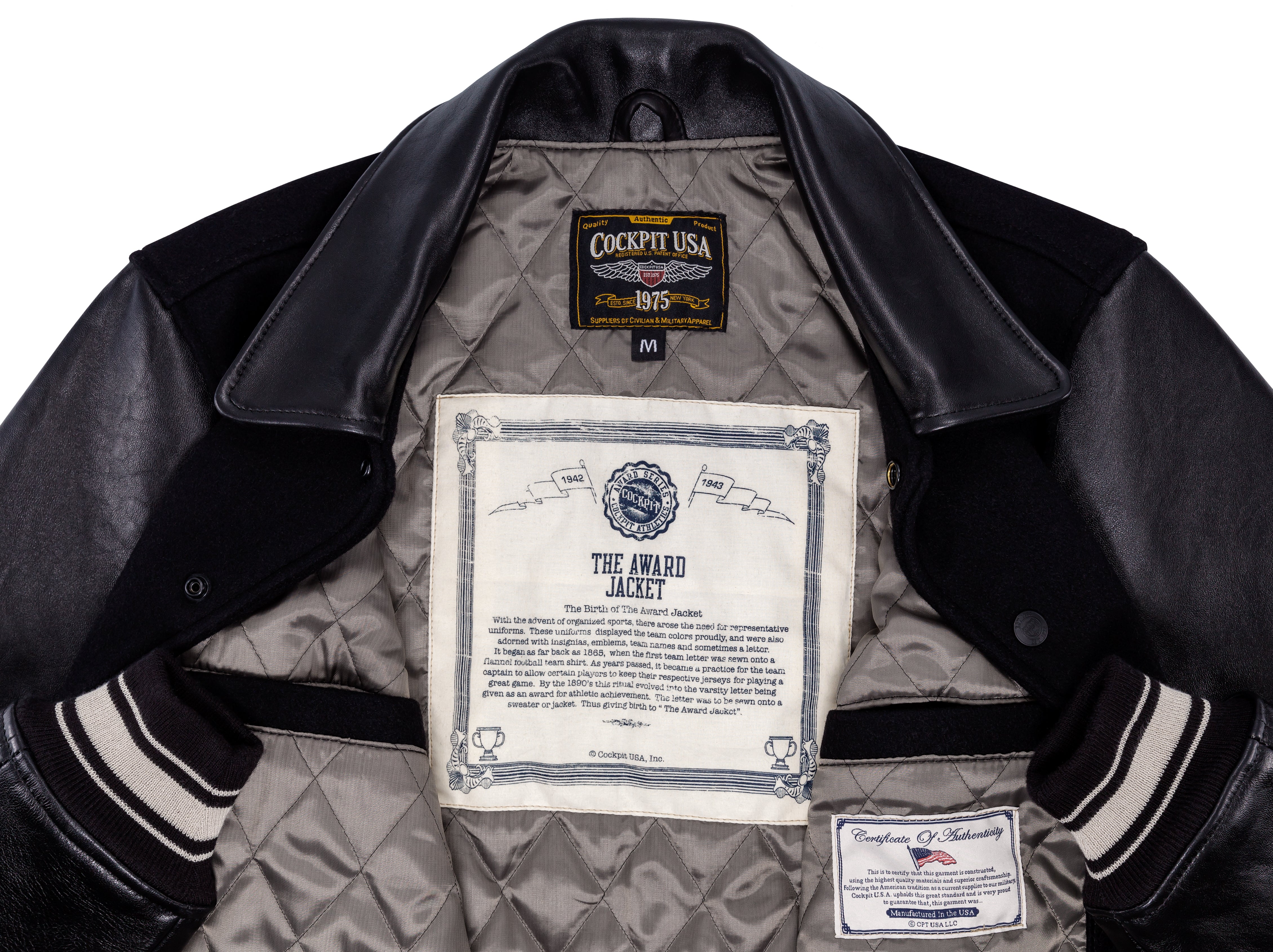 Men's Varsity Style Jacket | Black Letterman's Jacket – Cockpit USA