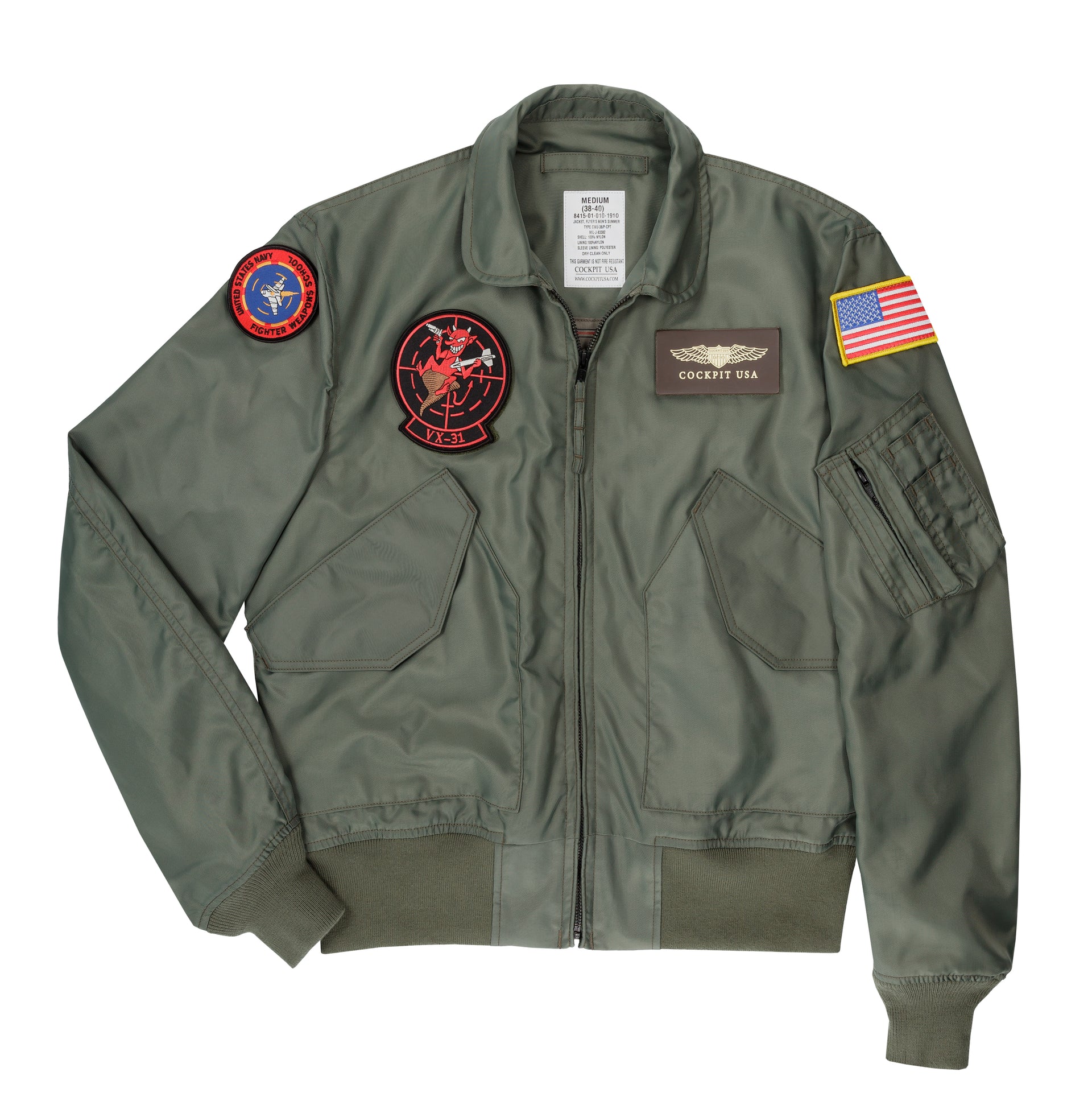 CWU-36/P Flight Jacket Green Military Bomber Shell Jacket