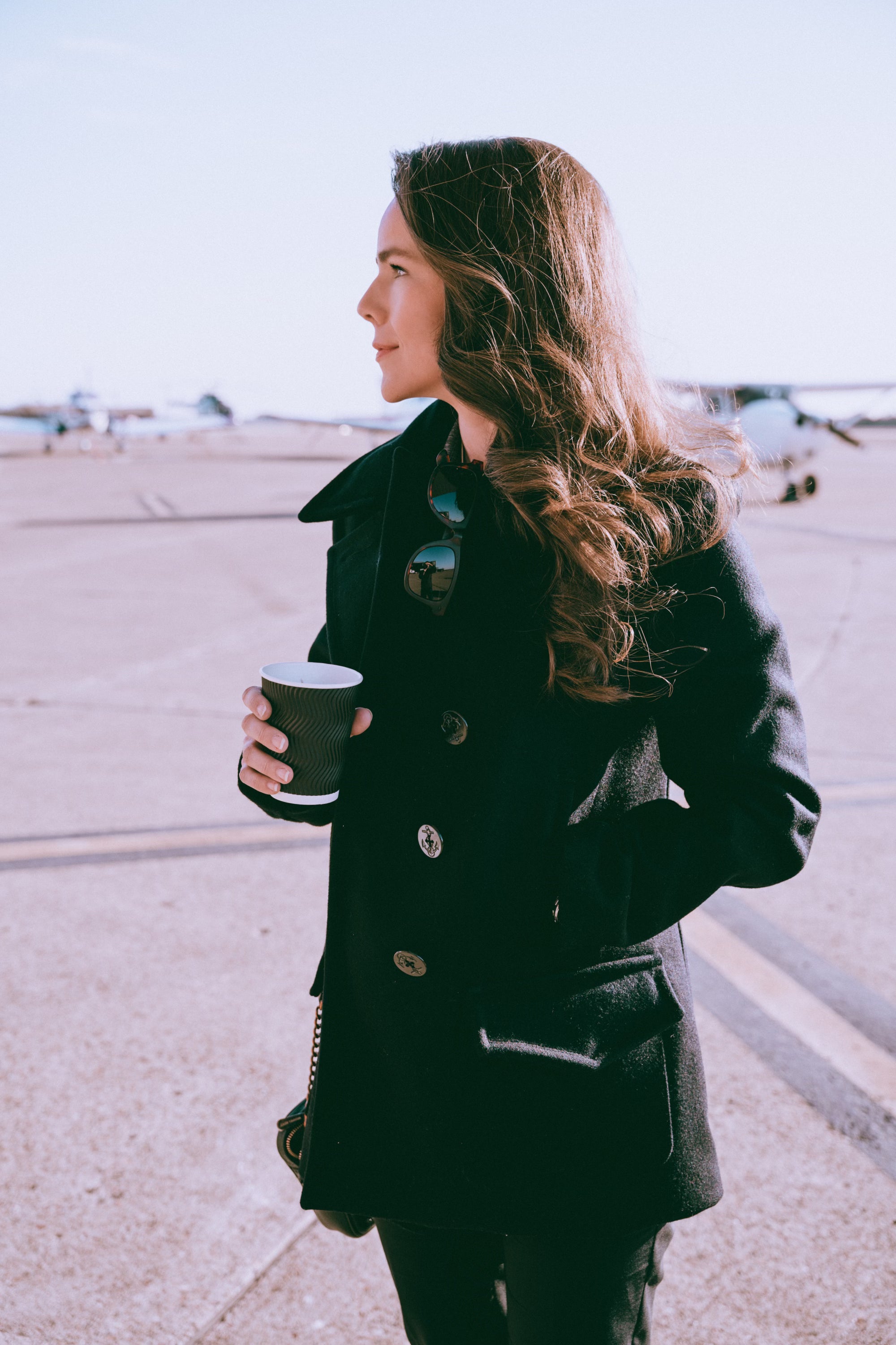 Navy wool peacoat women's hot sale