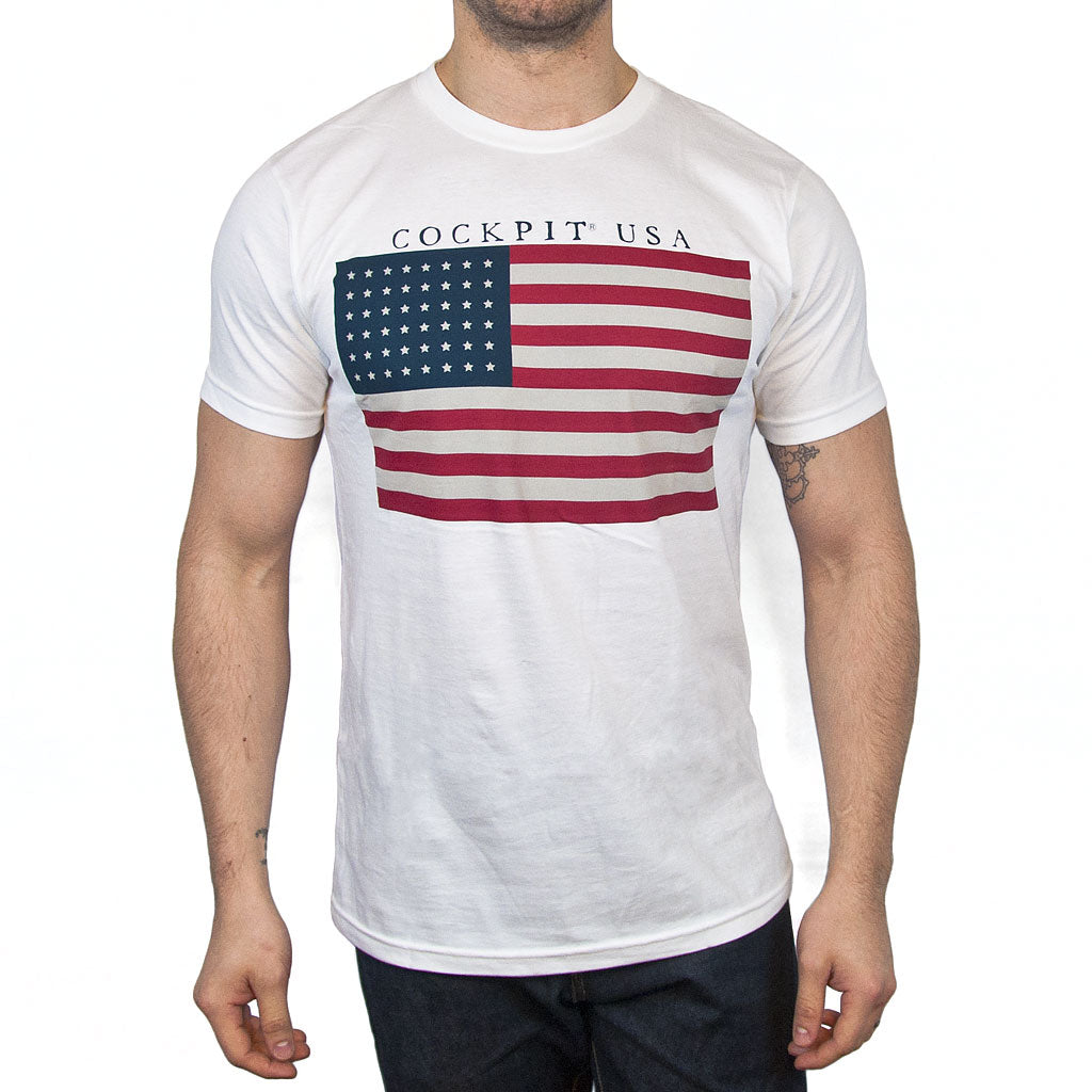 Cockpit USA Flag T-Shirt  Short-Sleeve American Flag Shirt