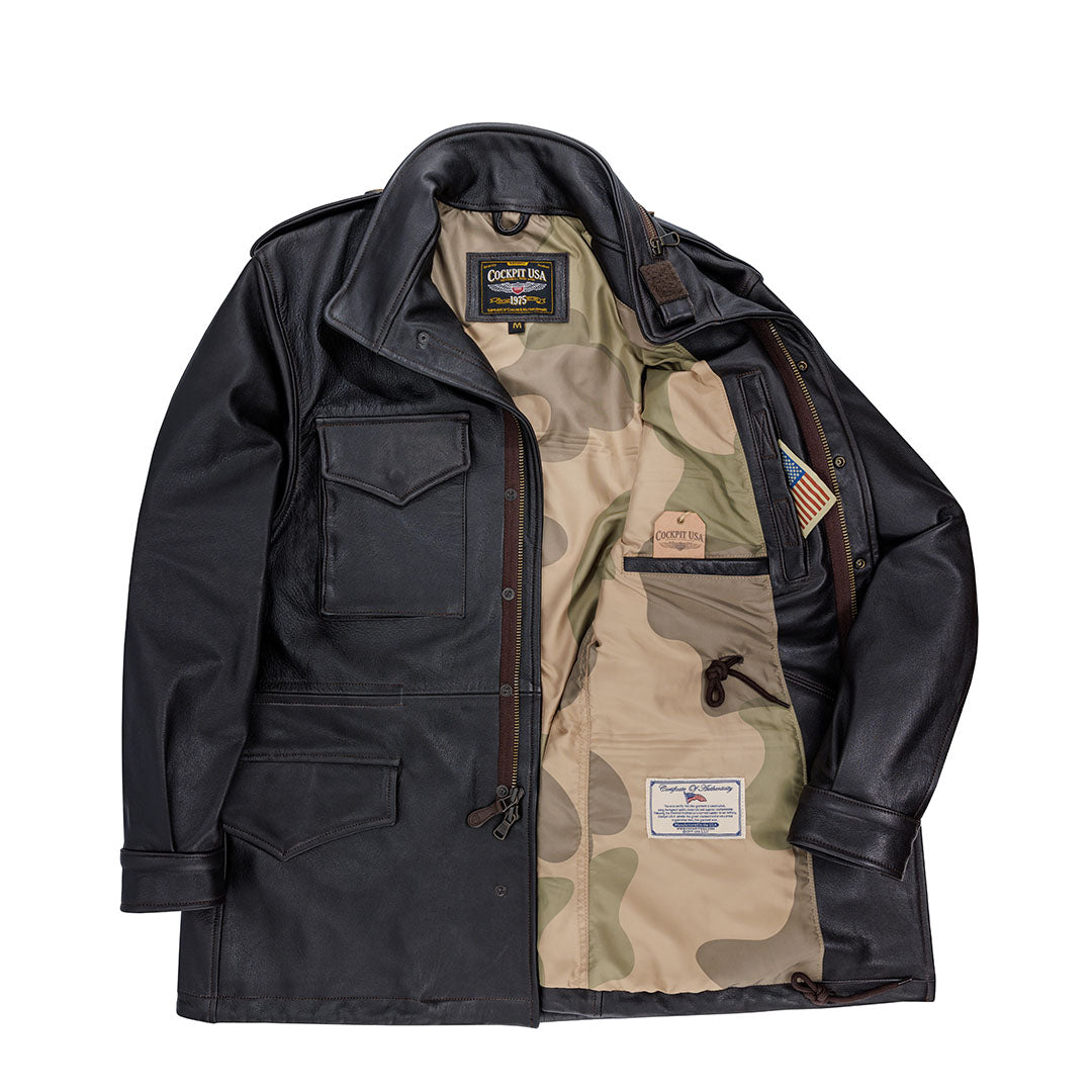 Leather M-65 Field Jacket Z21S024G - Brown / M