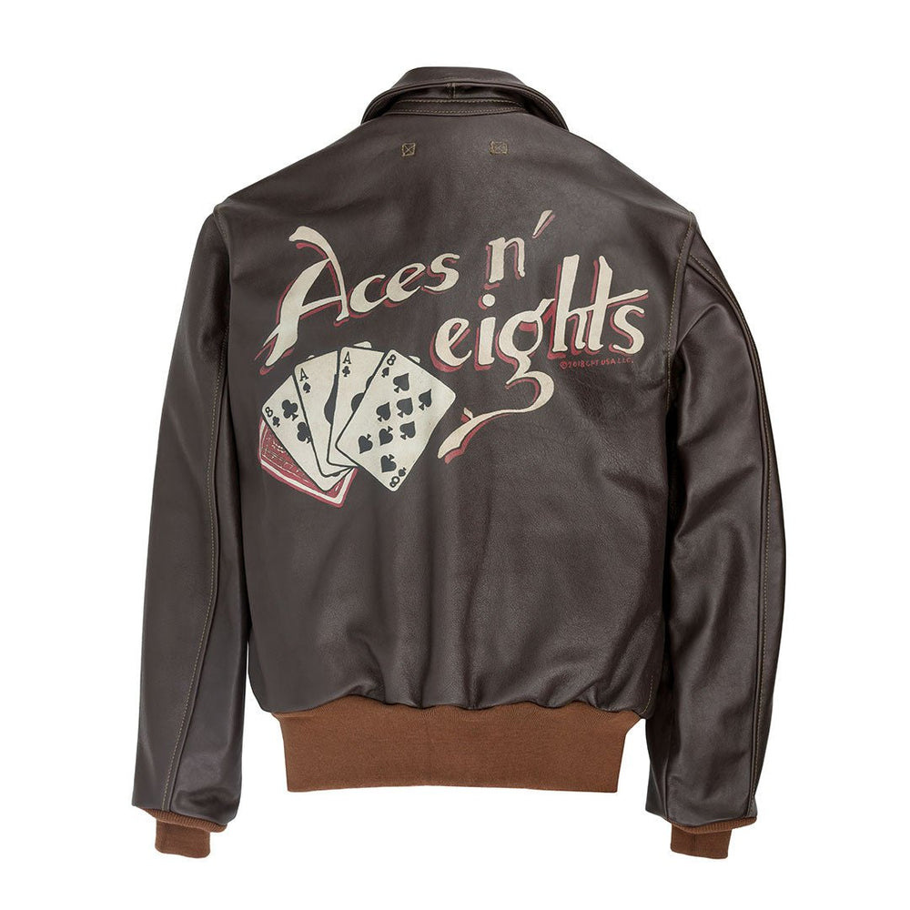 Aces and Eights™ Hand-Painted Flight Jacket Z21V029M - Cockpit USA Apparel & Accessories