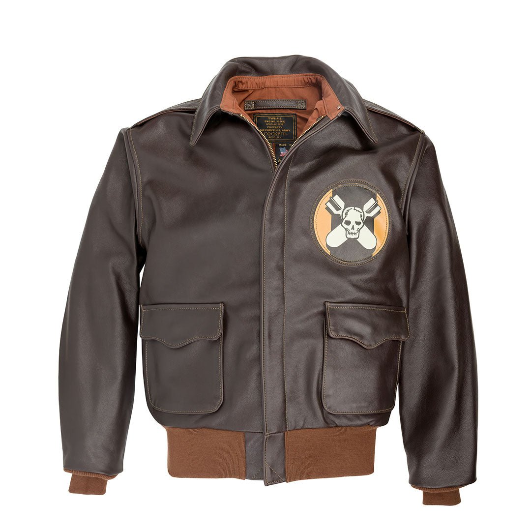 Aces and Eights' Heavy-Duty Brown Leather Flying Jacket
