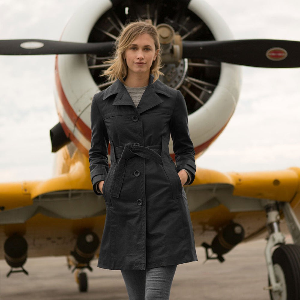 Amelia Trench in Black W21C002B - Cockpit USA Women