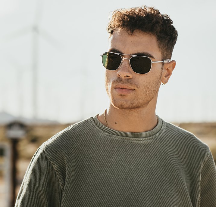 American Optical Original Pilot Sunglasses (polarized)- SILVER Z99D109 - Cockpit USA Accessories