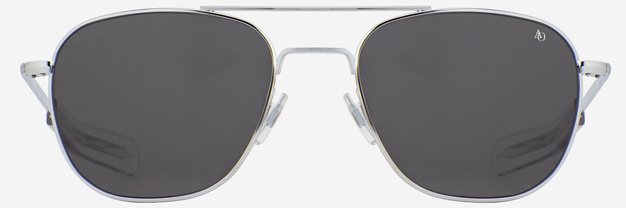 Polarized Silver Pilot Sunglasses - American Optical